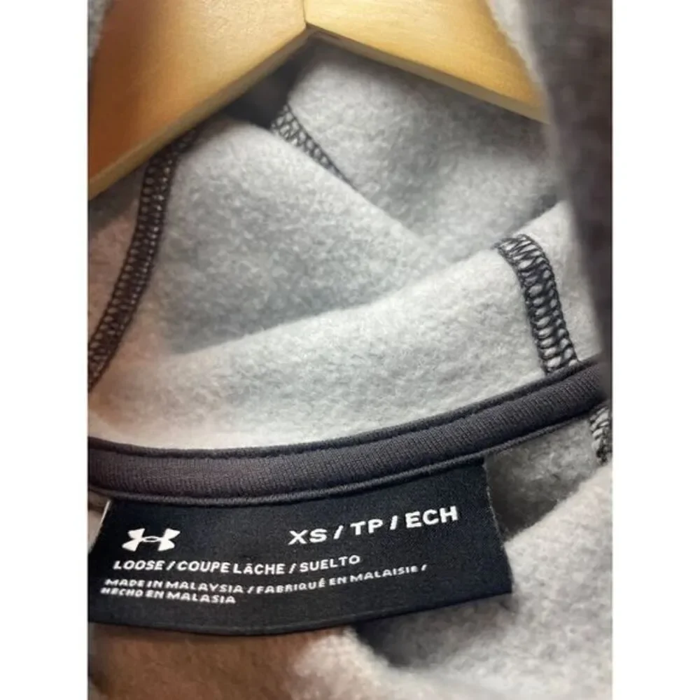 Under‎ Armour Hoodie Pullover Athleisure Activewear Gray Peach White Size XS